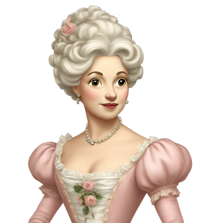 vintage rococo white woman in a light pink gown  emoji