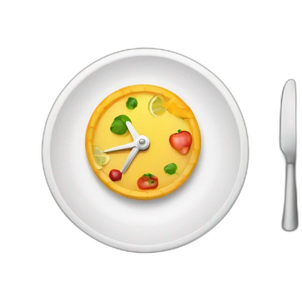 food plate with a clock emoji