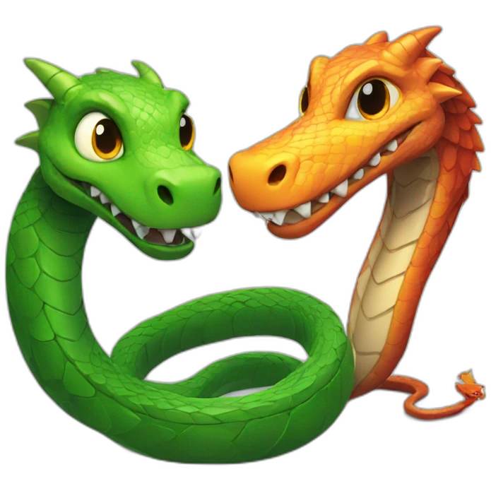 Dragon and snake friends emoji