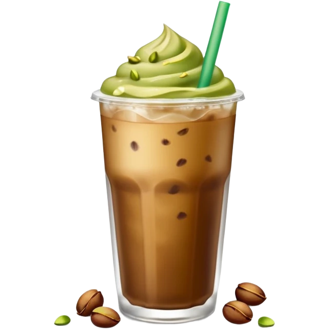 Starbucks Iced coffee with pistachio   emoji