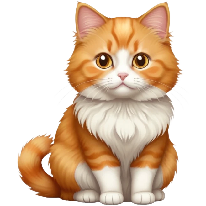 Orange munchkin cat sitting emoji
