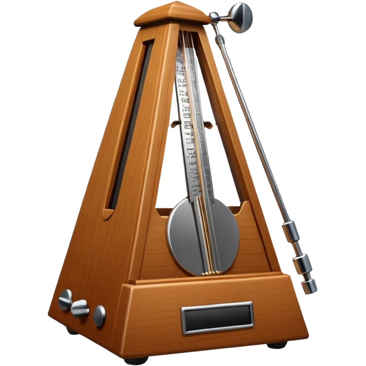 classic wooden metronome with swinging arm emoji