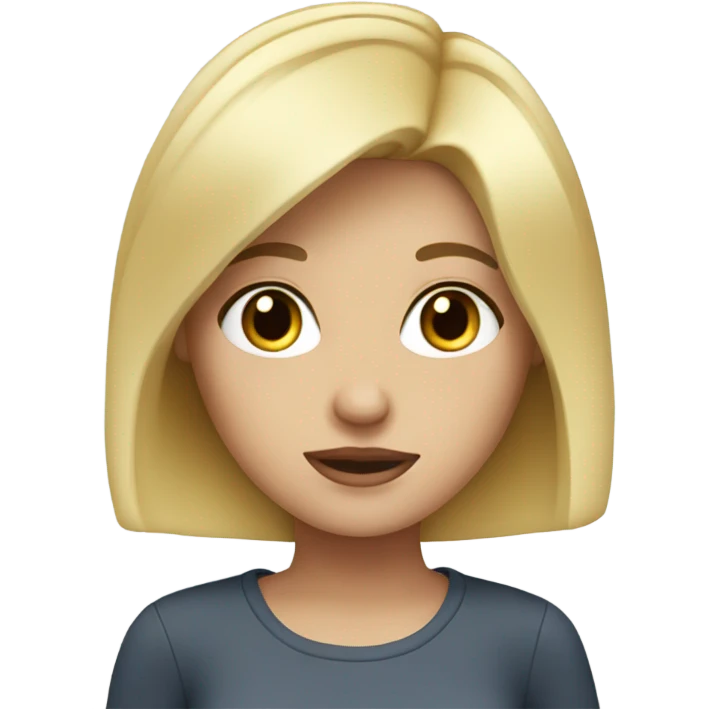 Blonde bob blue eyes girl  emoji