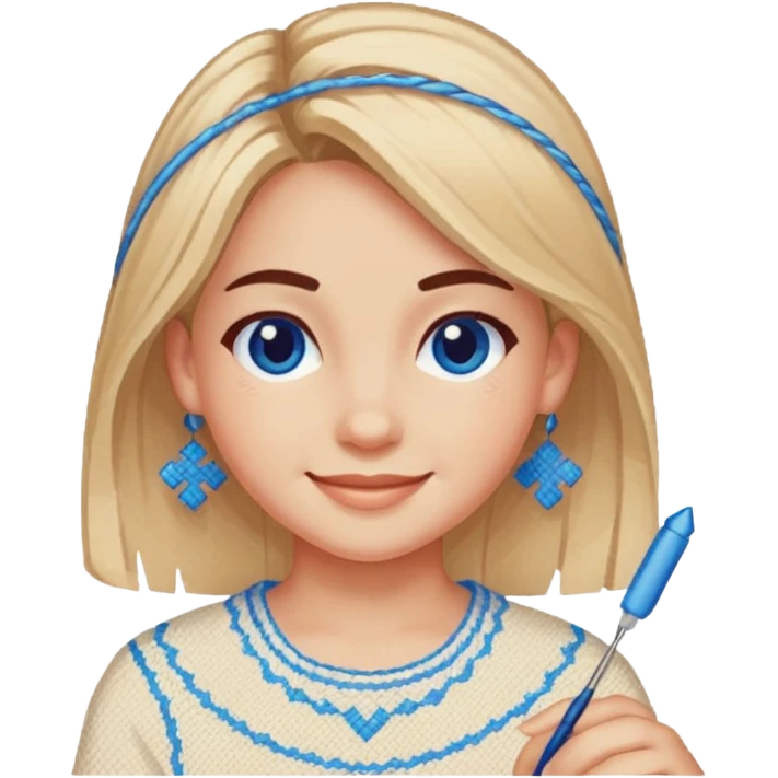 یه دختر در حال شماره دوزی emoji