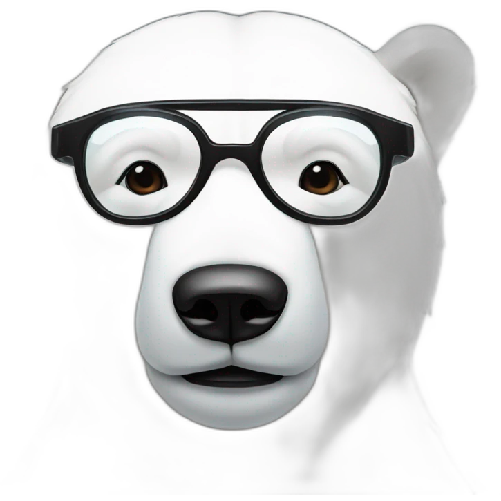 A polar bear with black glasses emoji