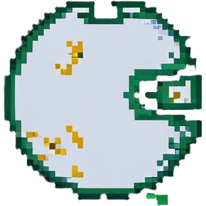 large glowing white Pac-Man power pellet dot in 8-bit arcade style emoji