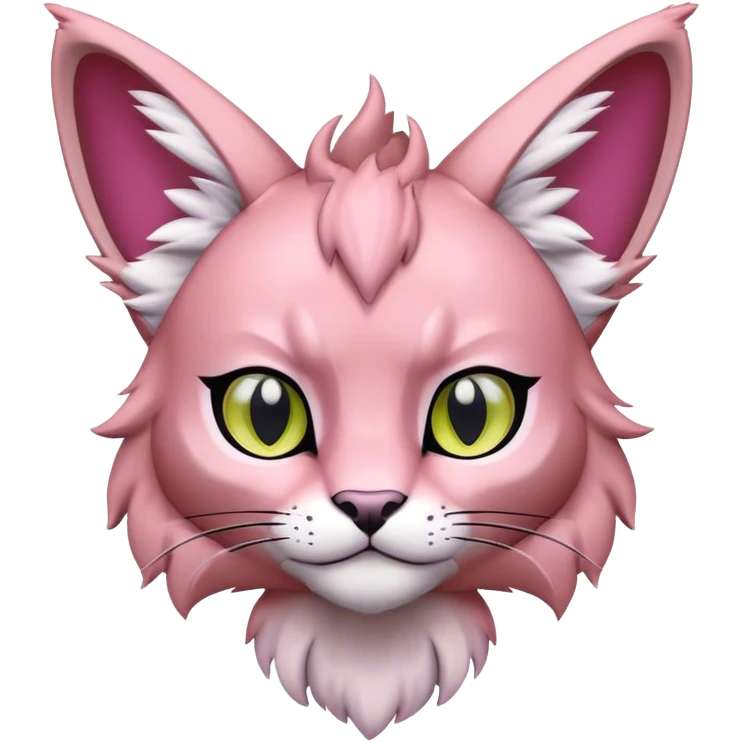 A pink lynx-caracal-fakemon-Digimon-creature-hybrid emoji