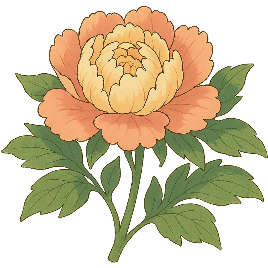 ghibli style peony flower emoji