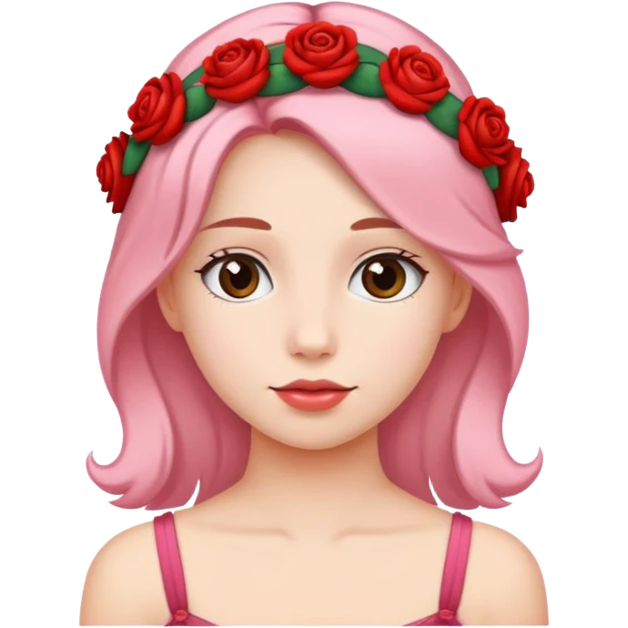 Girl with rose hair band emoji