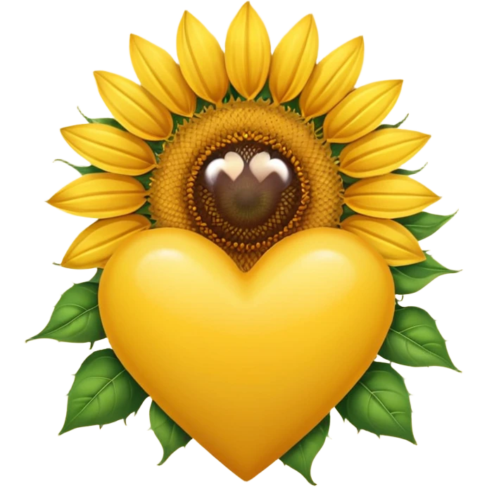 yellow heart with a sunflower emoji
