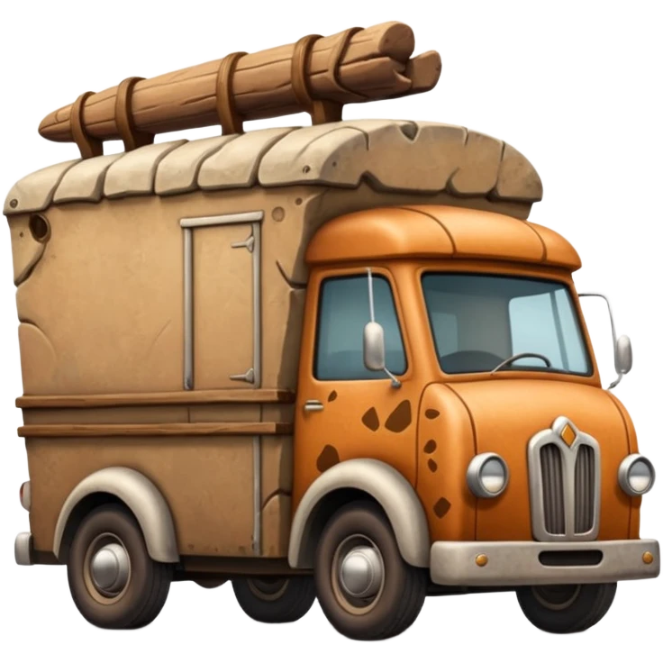  antique tall rocky Flintstones moving van  emoji
