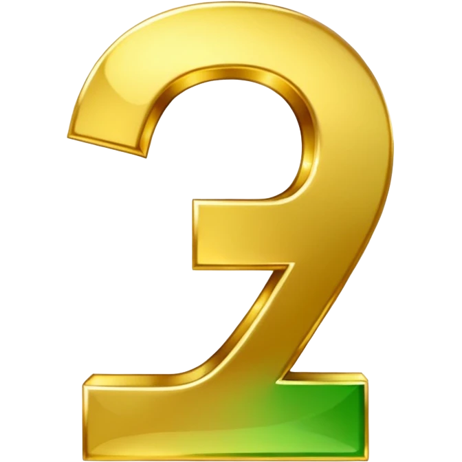 number 7 in golden and green shadows emoji