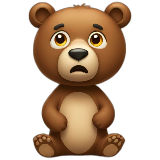 Confused bear thinking emoji
