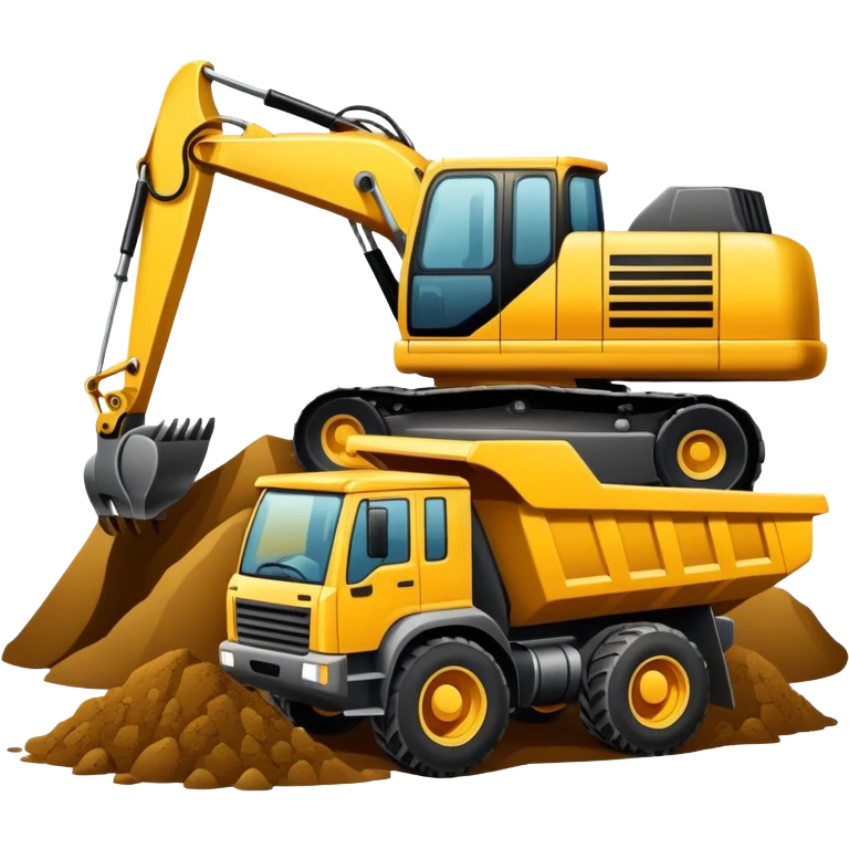 Excavator dirt dump truck emoji