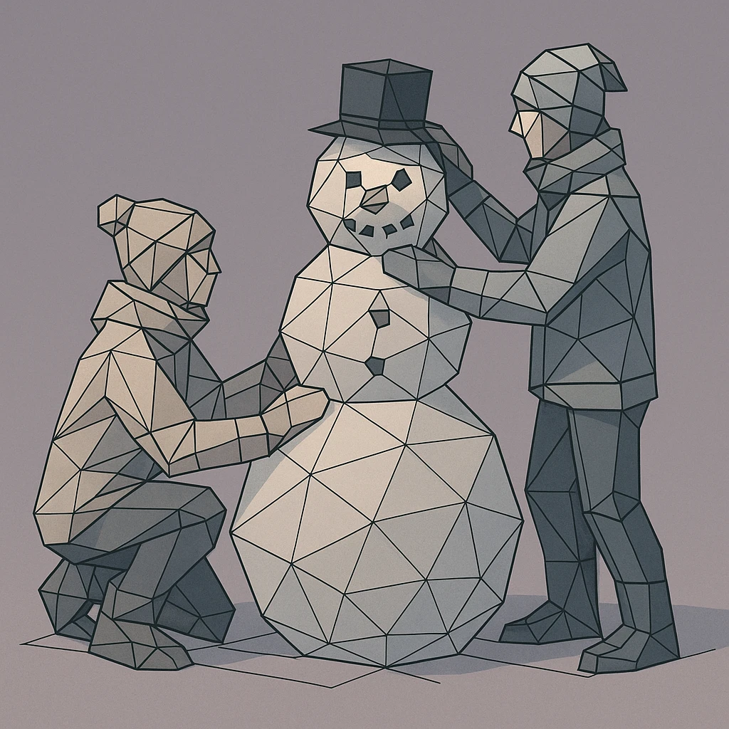 people making a snowman emoji