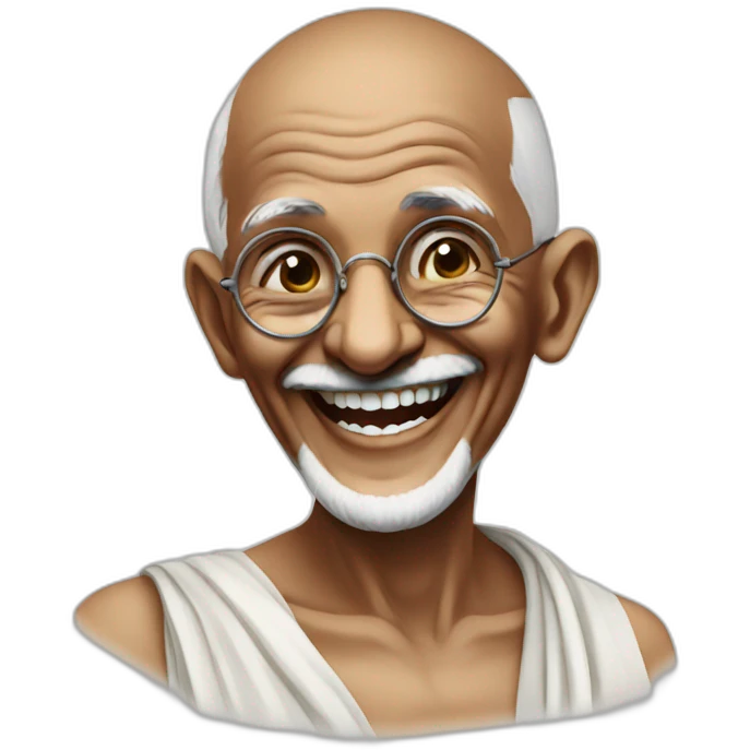 Mahatma Gandhi laughing emoji