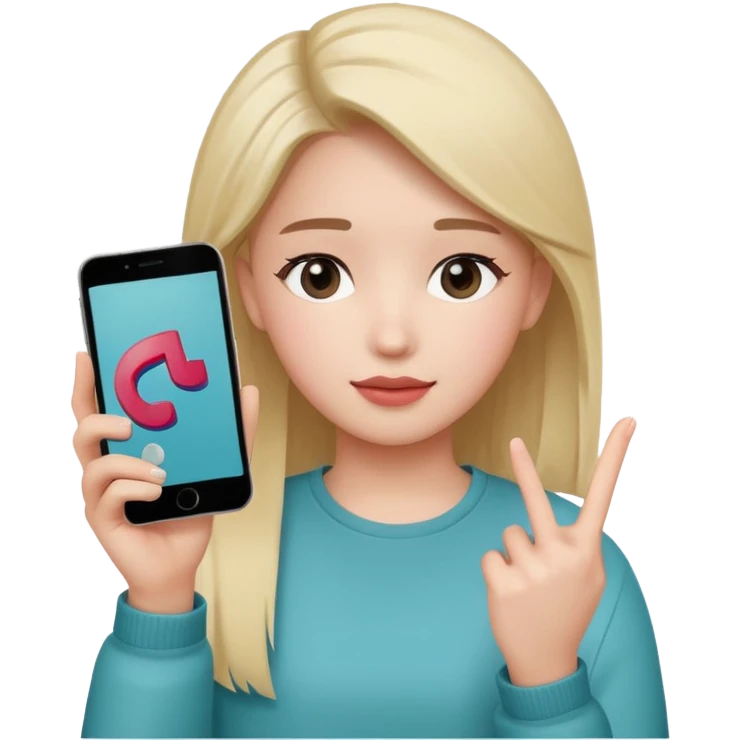 a neutral face with a phone in the hand and TikTok logo on the screen emoji