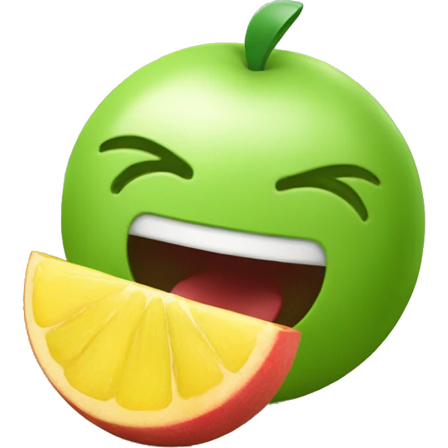 Android celular comendo uma maçã fruta emoji