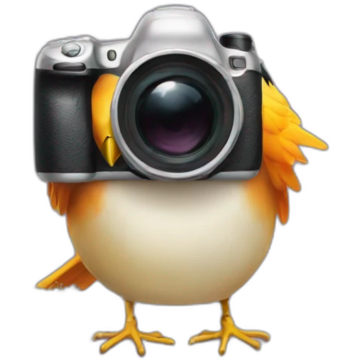 Bird taking a photo emoji