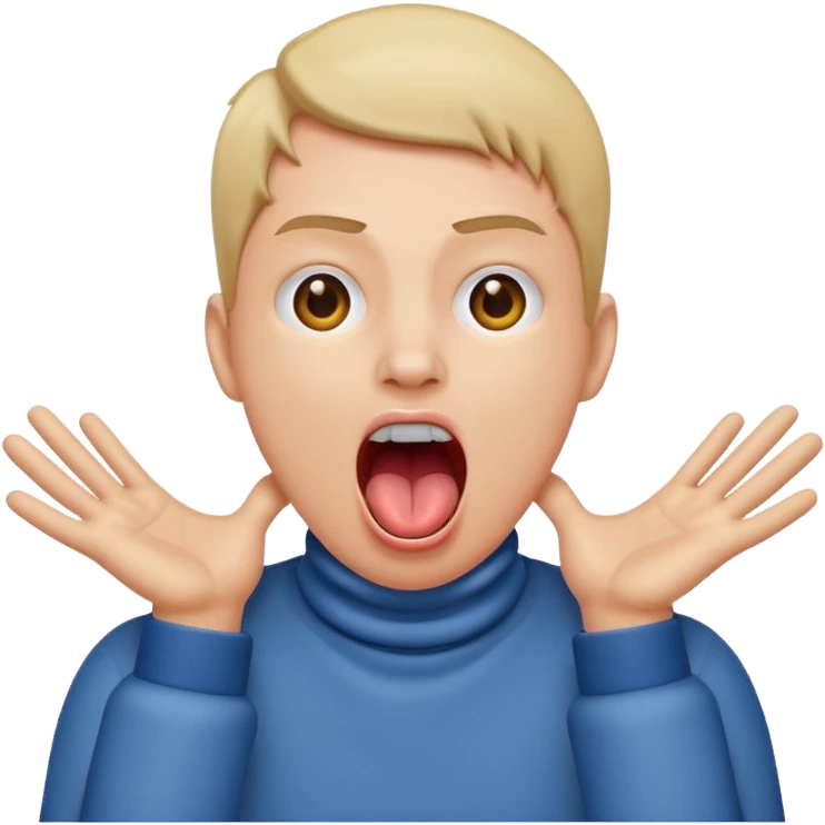 Person with hands around their neck screaming with tongue out  emoji