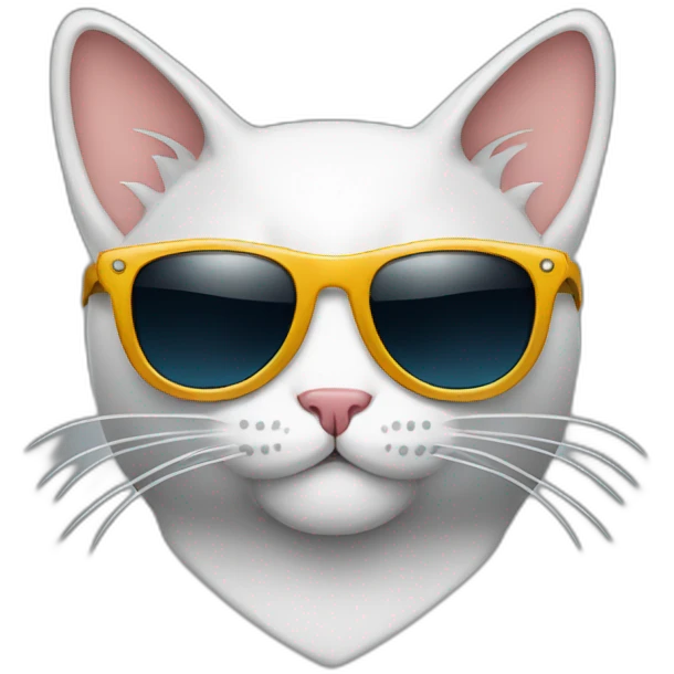 Cat with sunglasses holding a shield saying ‚TOM‘ emoji