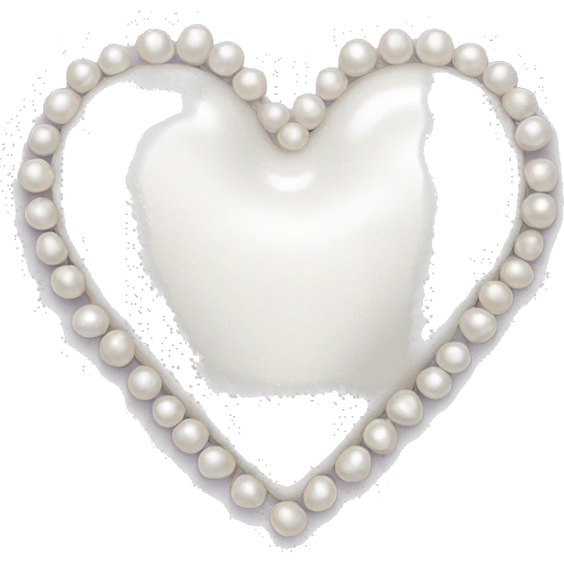 white heart with white pearls outlining the heart emoji