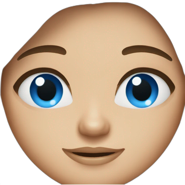 a brown-haired presenter with blue eyes emoji