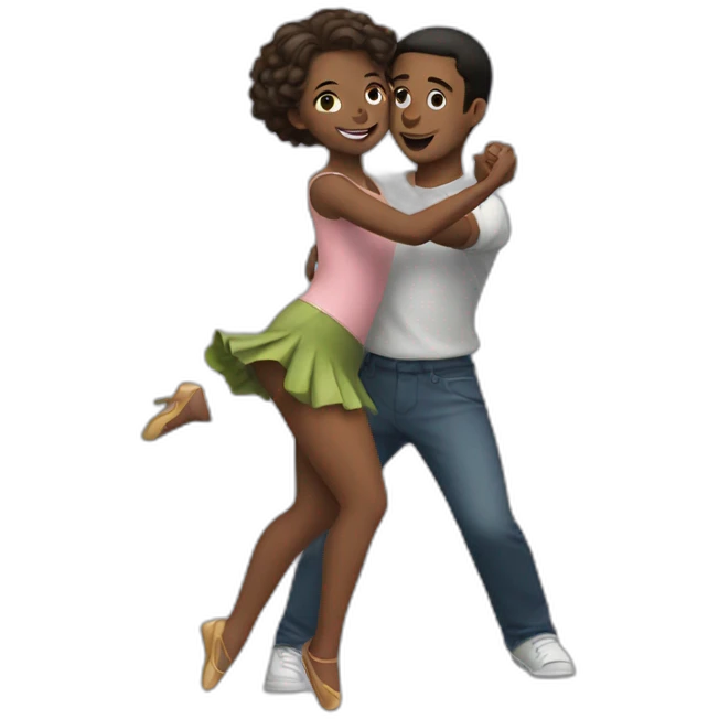 A girl dancing with boy emoji