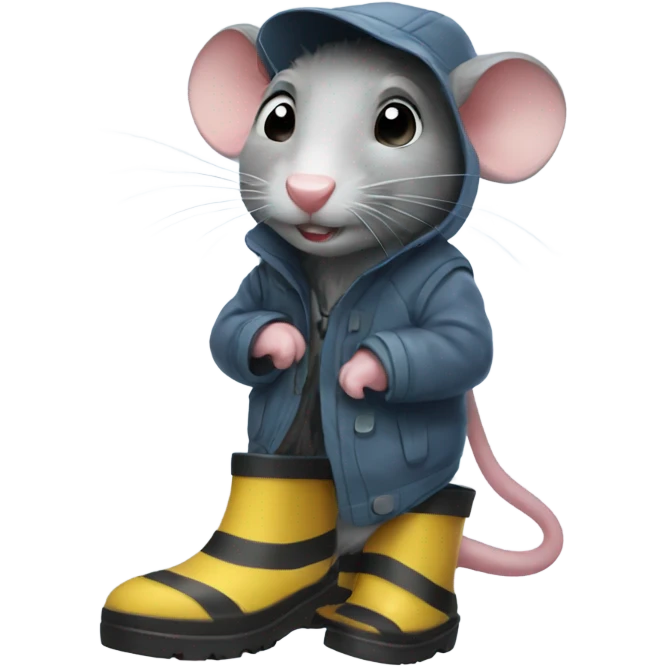 rat wearing rain boots emoji