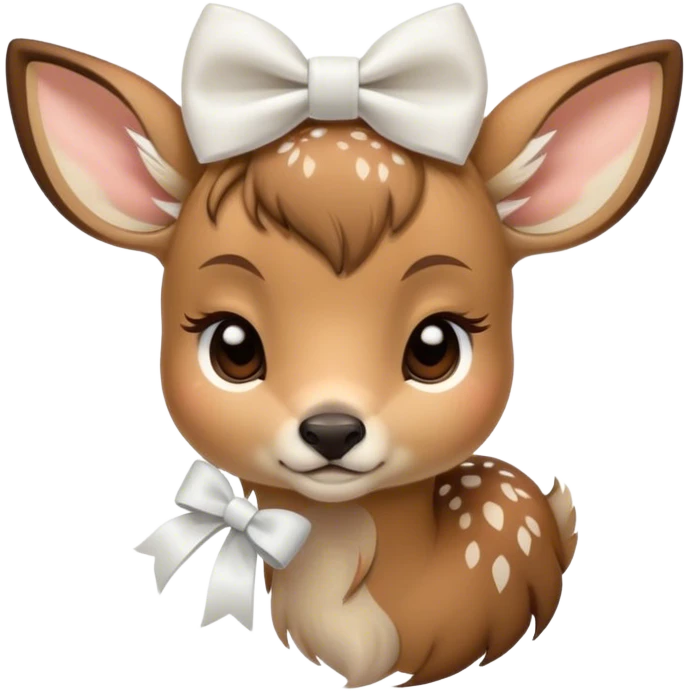 fawn with a white bow sleepy emoji