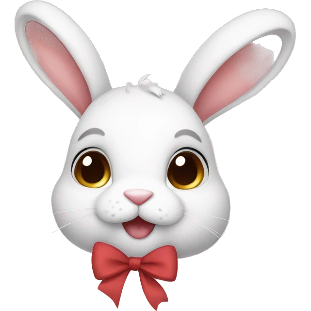 Cute rabbit with bow emoji