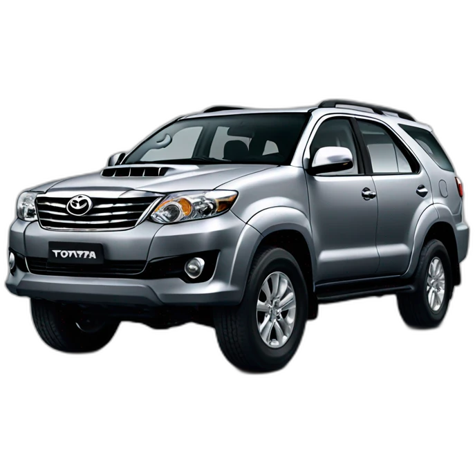 Car model Toyota fortuner 2012 Grey front view emoji