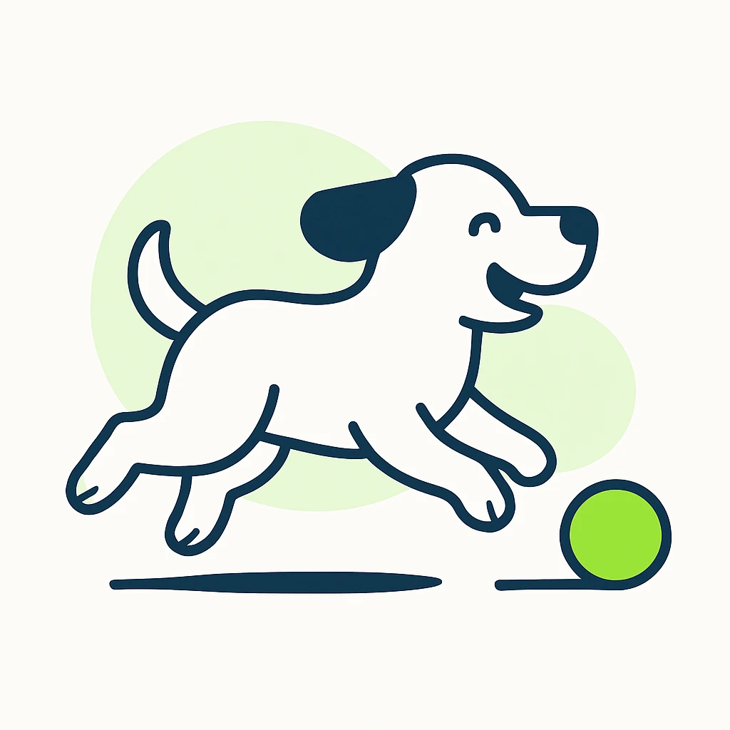 happy dog running after ball emoji