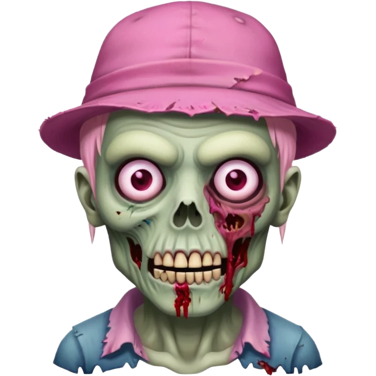 zombie with pink hat emoji