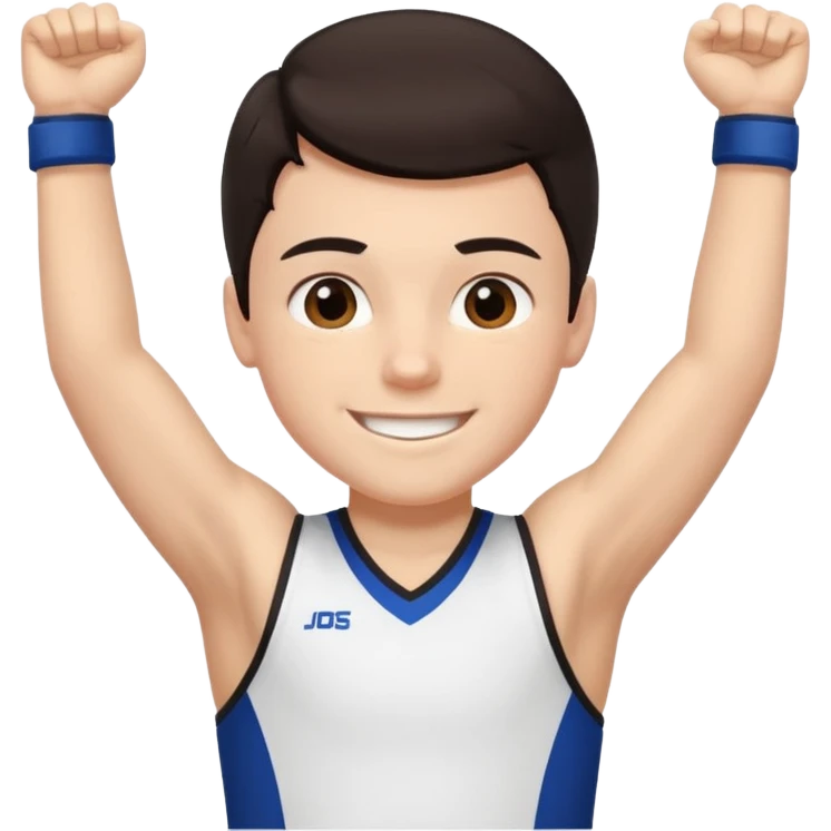 All star cheerleader White boy with dark hair iphone emoji emoji