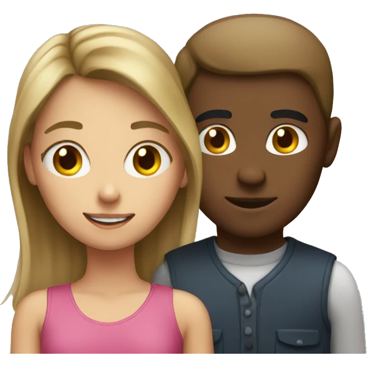 Guy behind a girl emoji