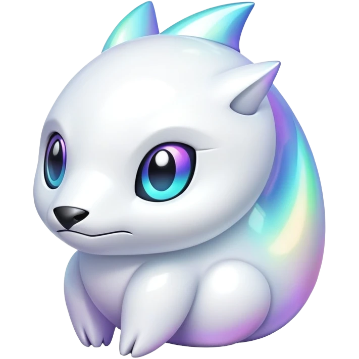  Iridescent white bright vibrant fakemon-creature  emoji