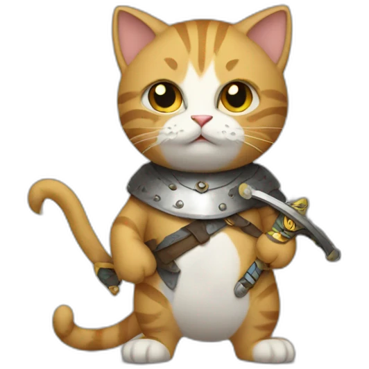 cat holding sword emoji