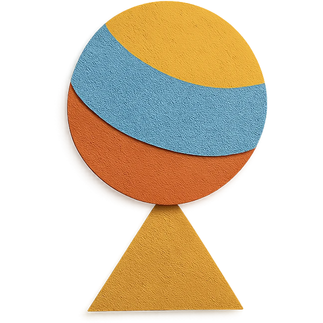 ball balancing on a surface in paper craft style emoji