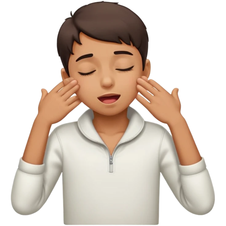 boy closing eyes with tongue out and hands around neck  emoji