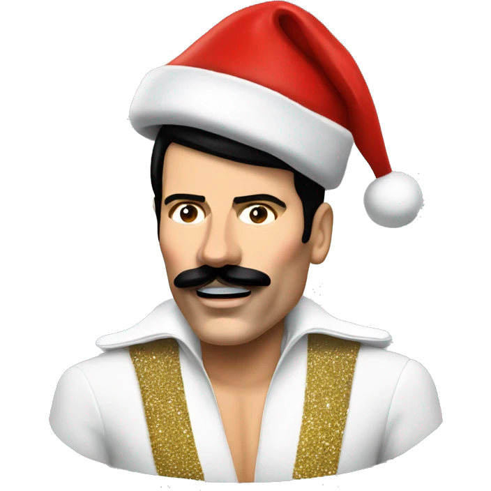 freddie mercury with santa hat emoji