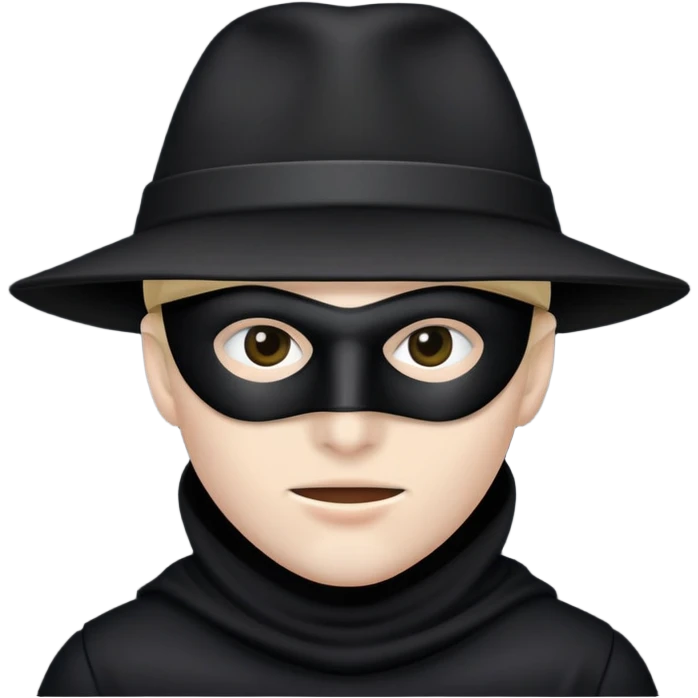 a burglar head with black hat and mask emoji