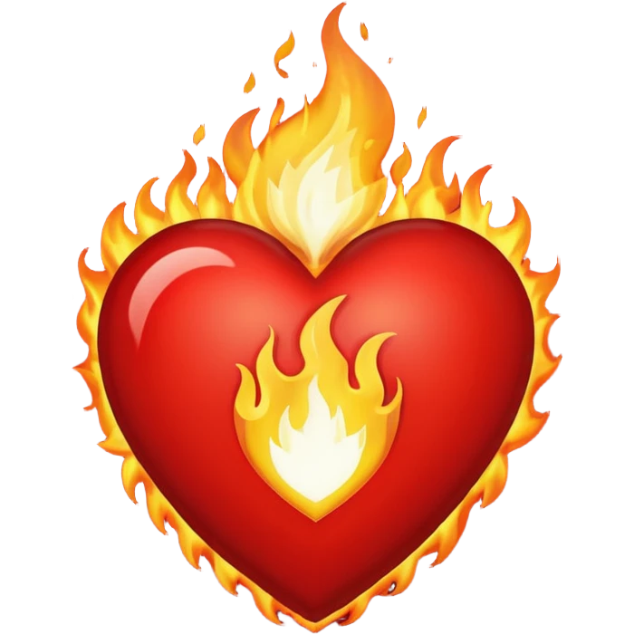 A flaming heart emoji