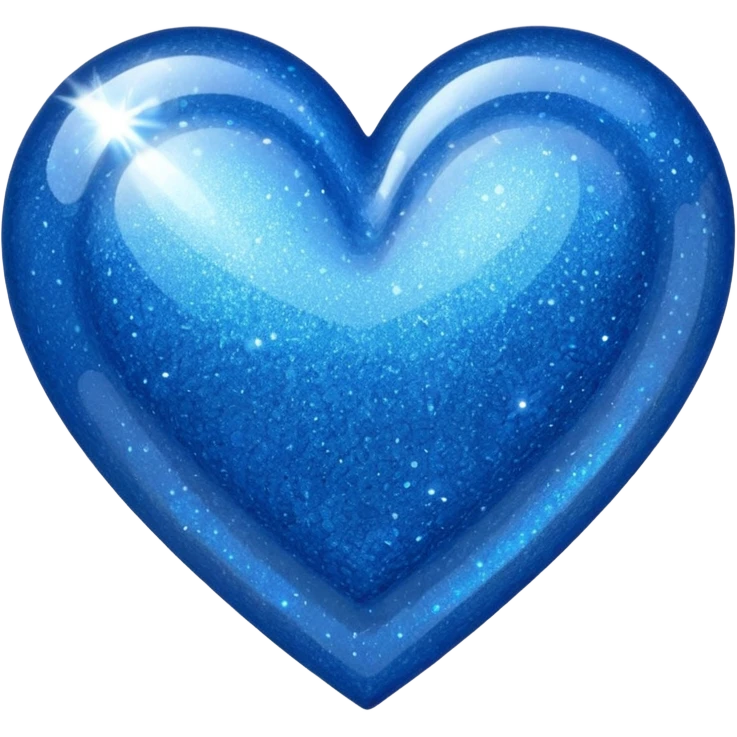 glitter heart blue emoji