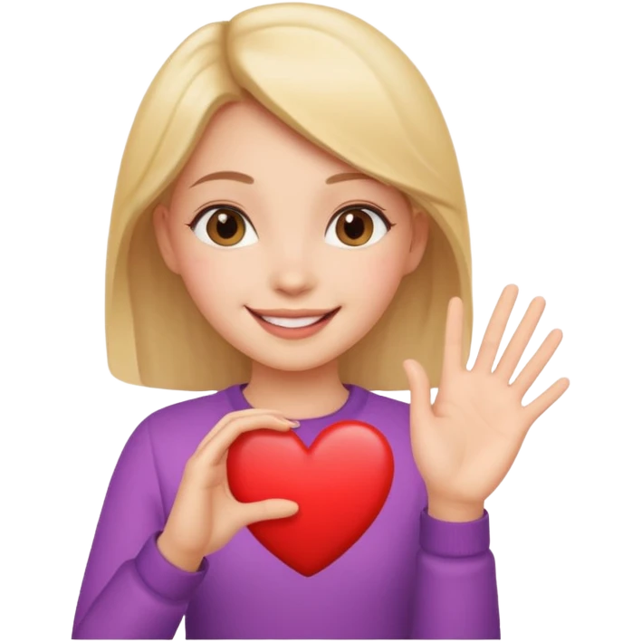 Heart hand girl emoji
