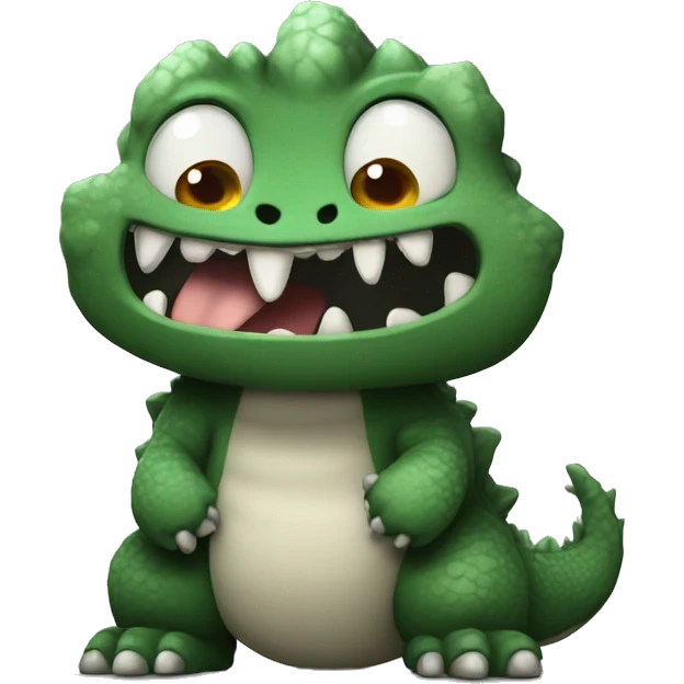 Cute cartoon godzilla cg 2D artist emoji