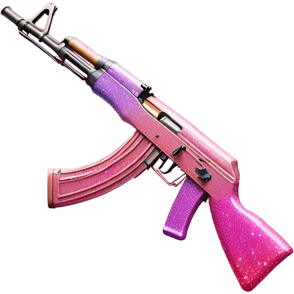 Pink ombre ak47 with glitter  emoji