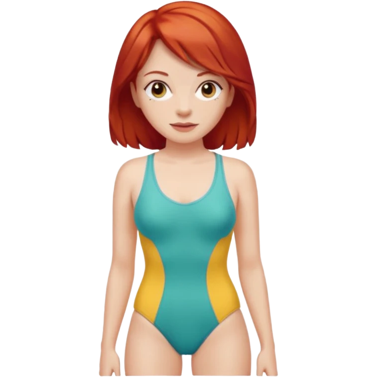 woman in bathing suits with red hair emoji