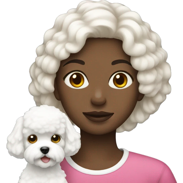 Girl with bichon emoji