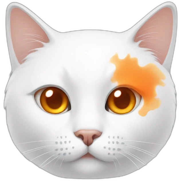 white cat with orange stains in his eyes emoji
